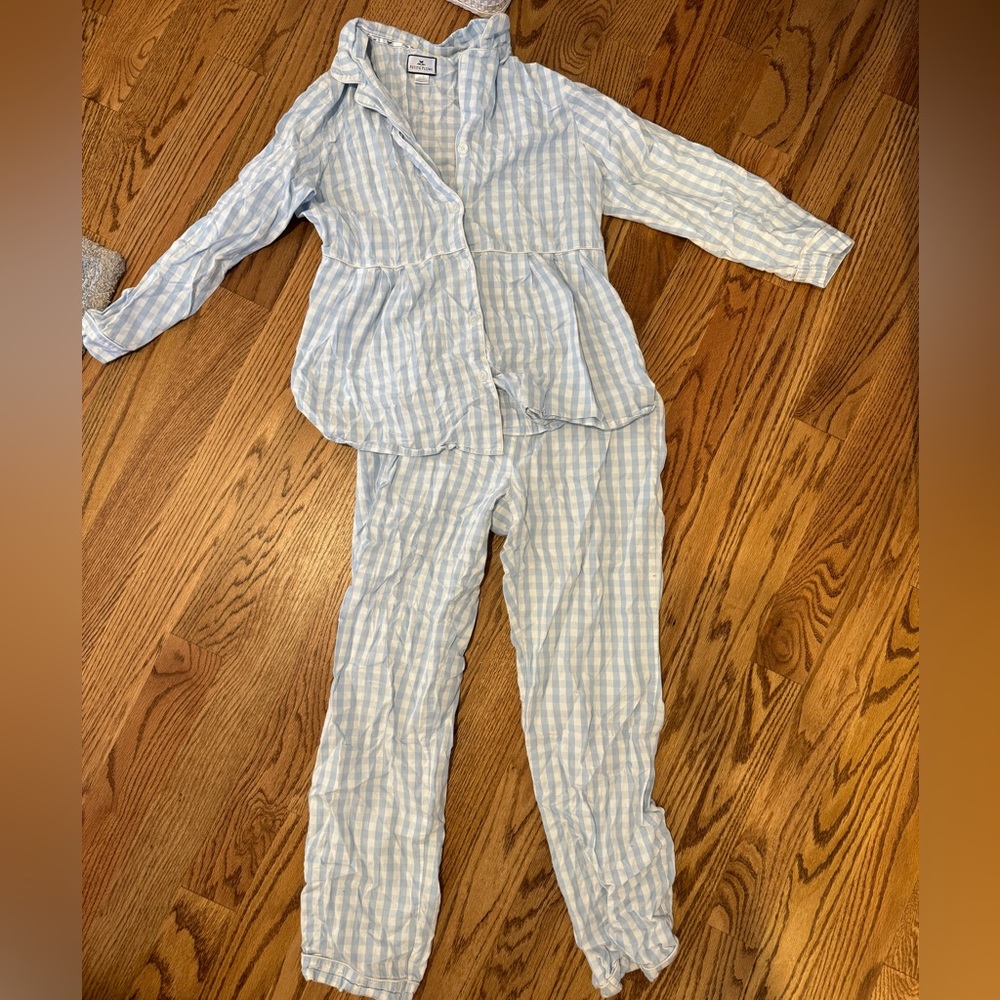 Petite Plume Maternity Light Blue Gingham PJs